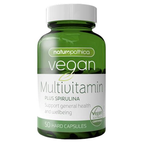 Naturopathica Vegan Multi Vitamin Plus Spirulina 50 Capsules.